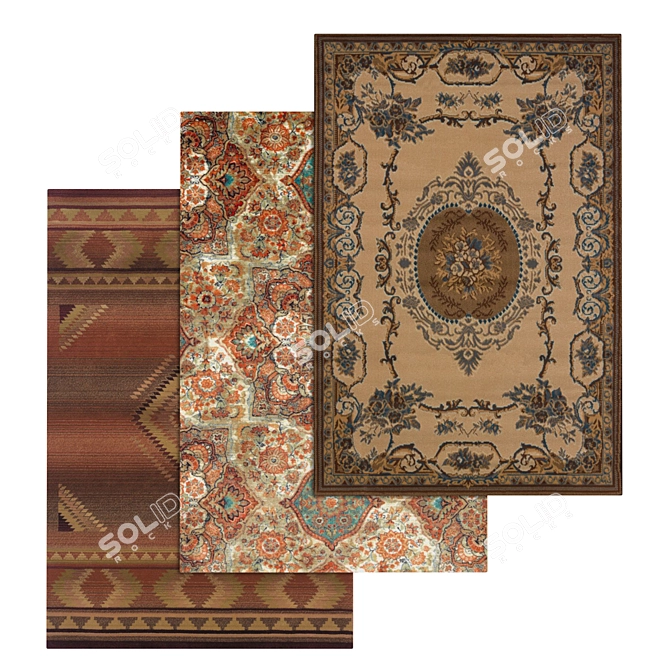 Versatile High-Quality Carpets Set 3D model image 2