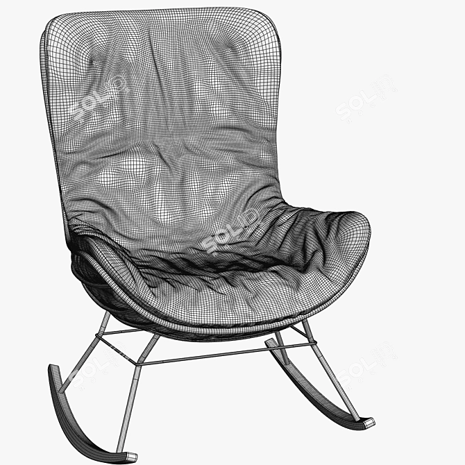 Leyasol Rocking Wingback Chair: Elegant Comfort in Motion 3D model image 3