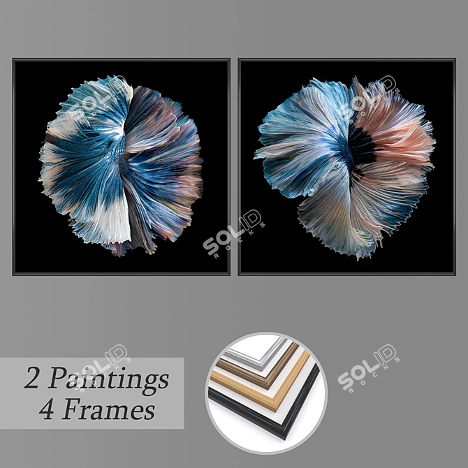 Modern Wall Art Set - No. 1130 3D model image 1