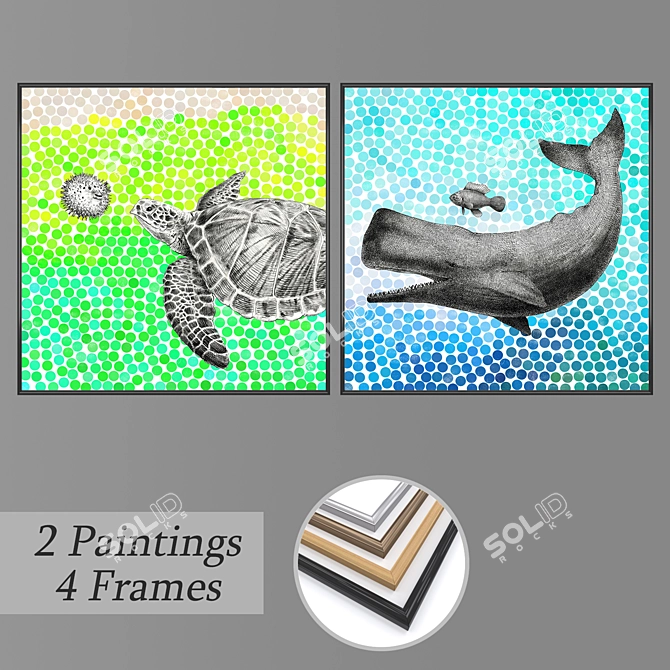 Abstract Wall Art Set - No. 1132 3D model image 1
