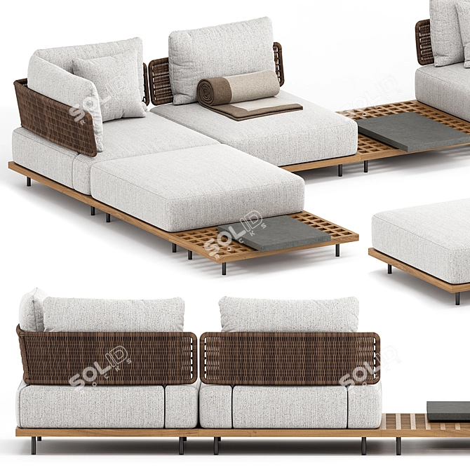 Quadrado Outdoor Sofa: Sleek and Stylish by Minotti 3D model image 2