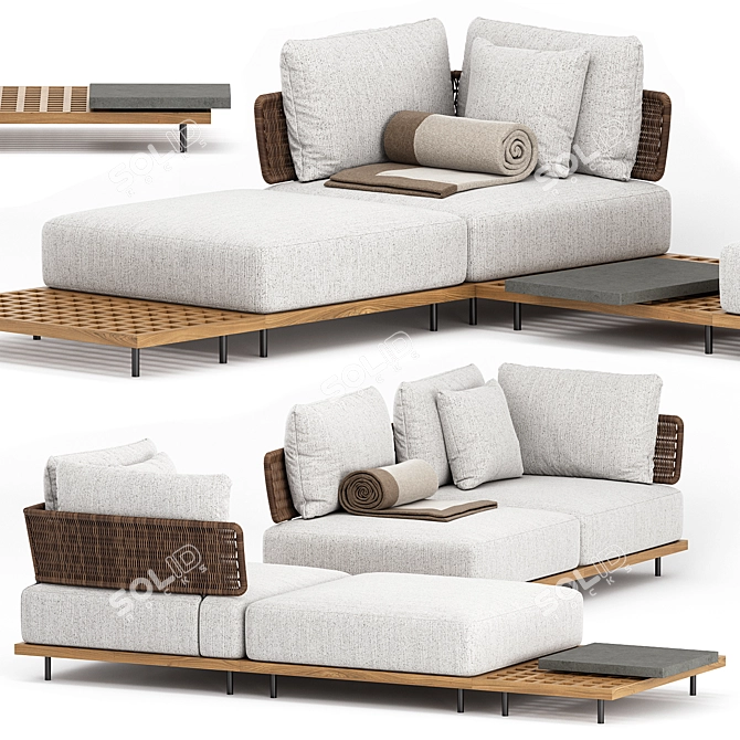 Quadrado Outdoor Sofa: Sleek and Stylish by Minotti 3D model image 3