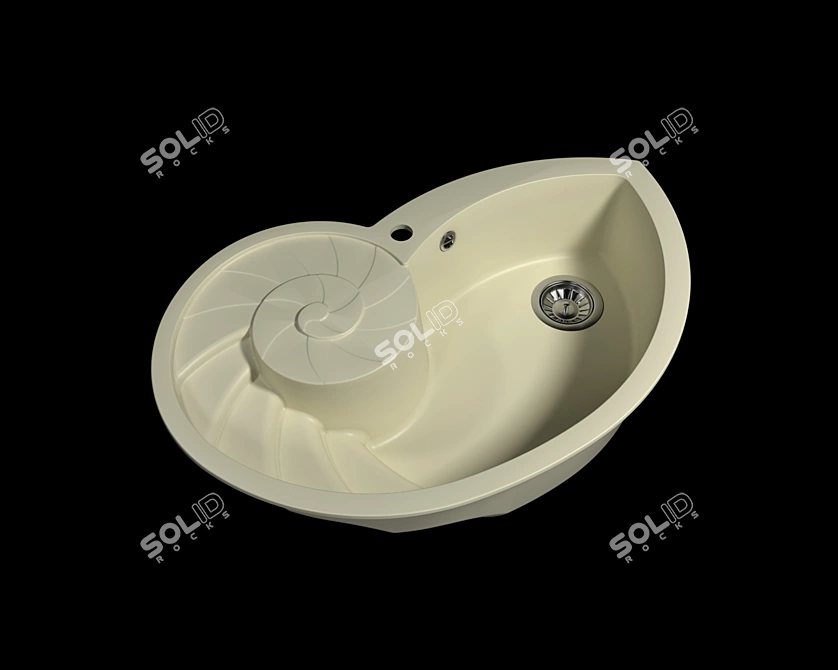 Florentina Nautilus: Creative Sea Shell Sink 3D model image 2