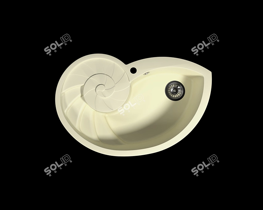 Florentina Nautilus: Creative Sea Shell Sink 3D model image 3
