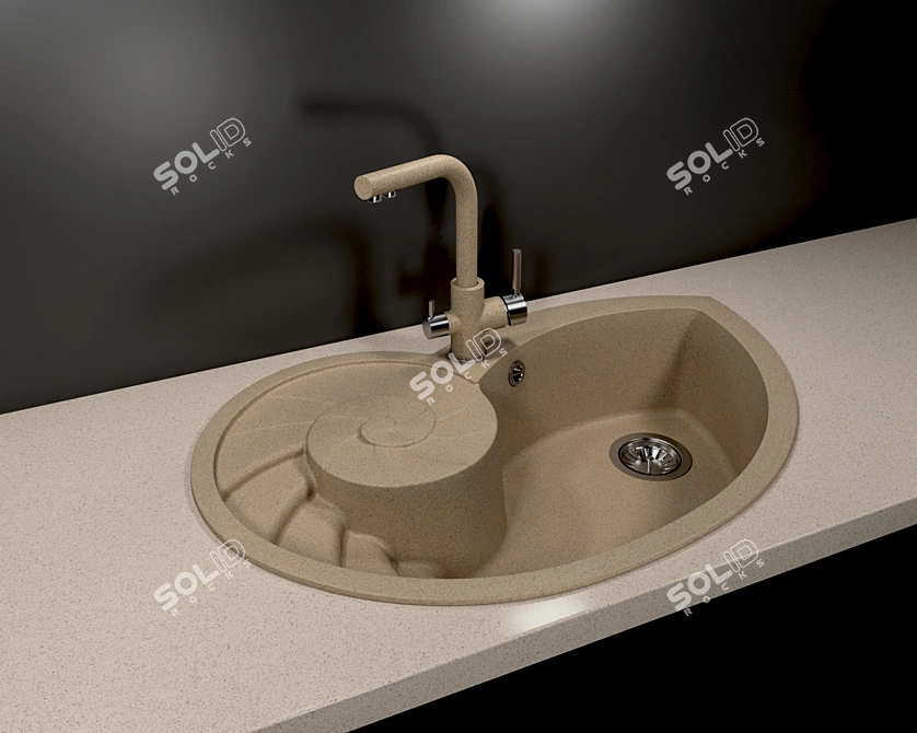 Florentina Nautilus: Creative Sea Shell Sink 3D model image 4