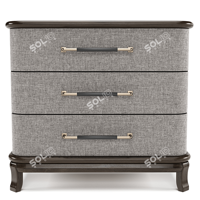 Tailored Textile Chest: Sophisticated Storage Solution 3D model image 1
