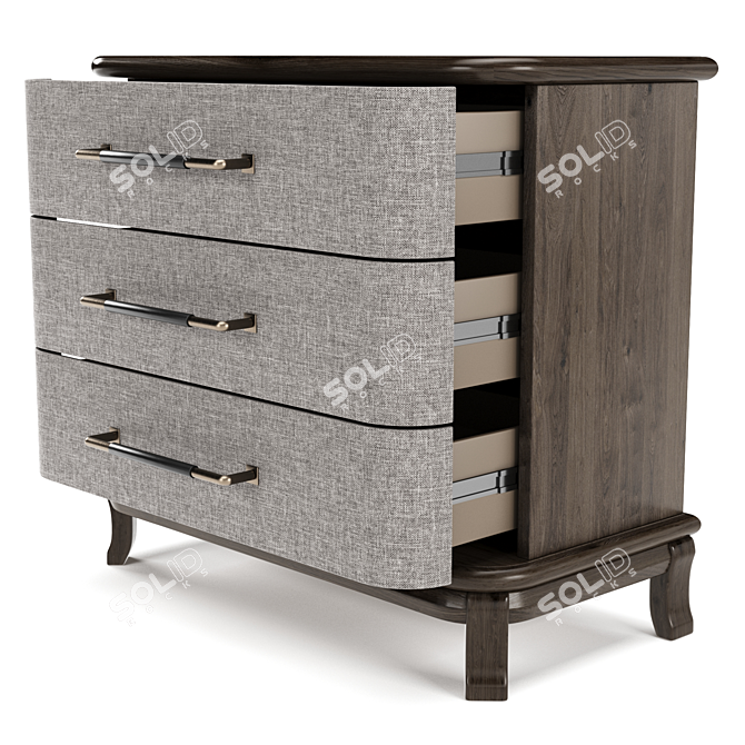 Tailored Textile Chest: Sophisticated Storage Solution 3D model image 2