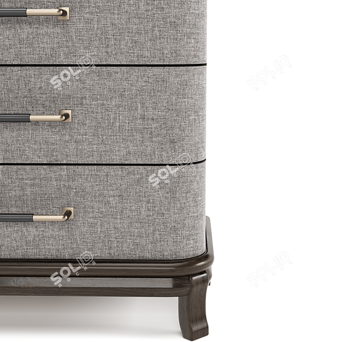 Tailored Textile Chest: Sophisticated Storage Solution 3D model image 3