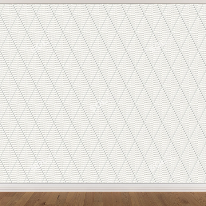 Seamless Wallpaper Set: 3 Colors 3D model image 3