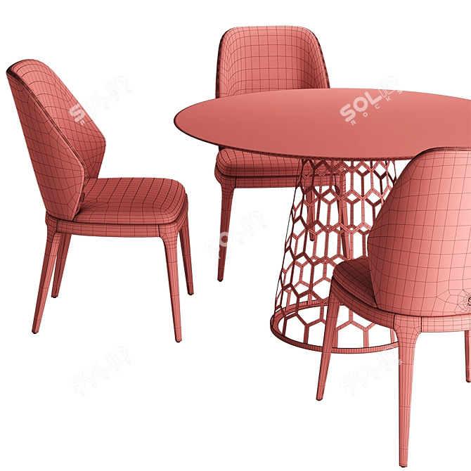 Elegant Emporio Chair and Bagdat Kitchen Table 3D model image 5