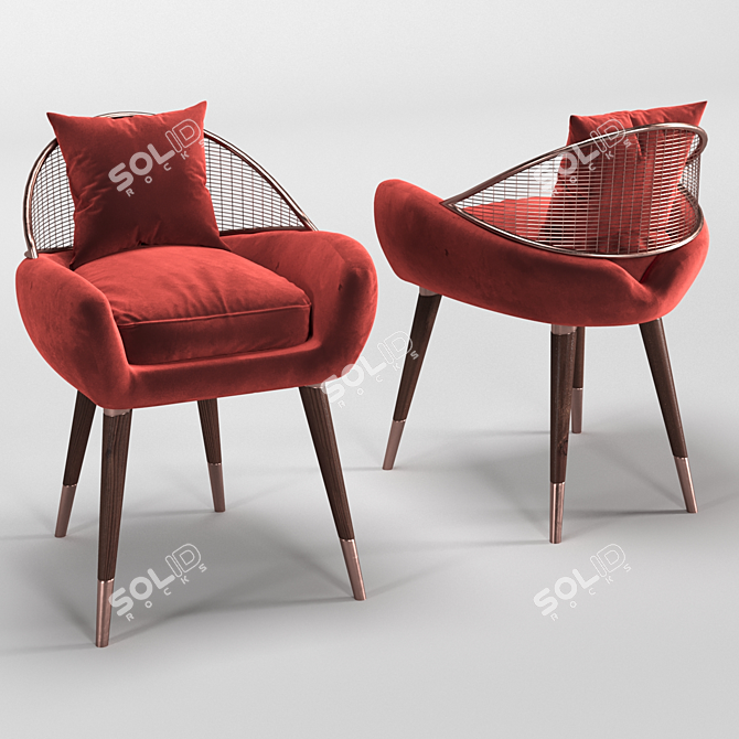Elegant Garbo Dining Chair 3D model image 1