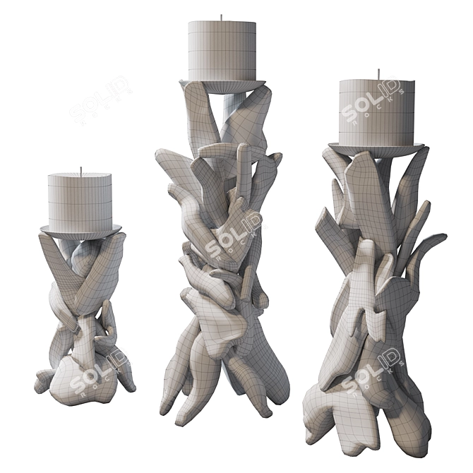 Eco-Style Candle Holders | Set of 3 3D model image 3