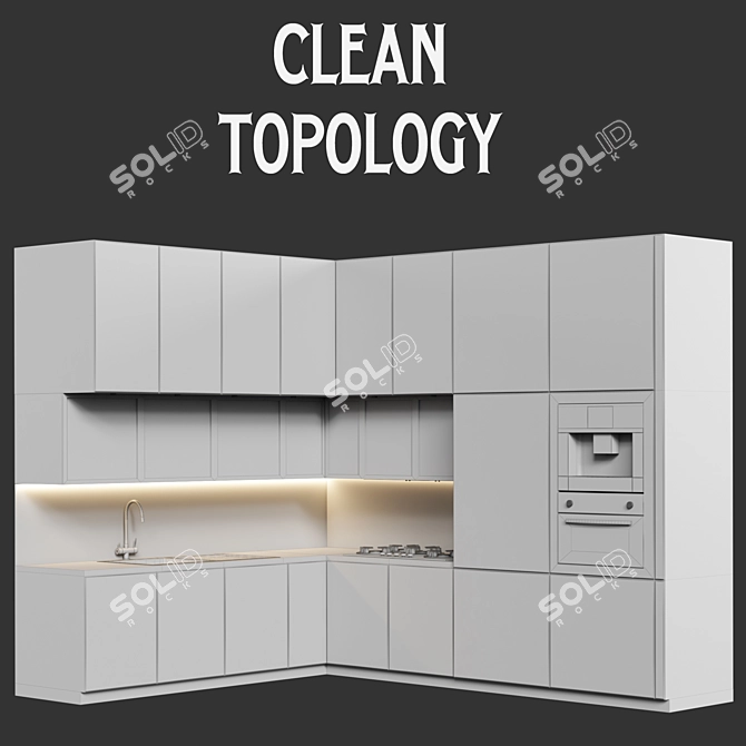 2015 Kitchen008: Sleek and Versatile MM Units 3D model image 4