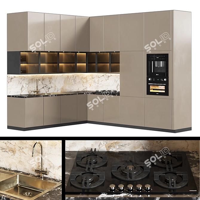 2015 Kitchen008: Sleek and Versatile MM Units 3D model image 5