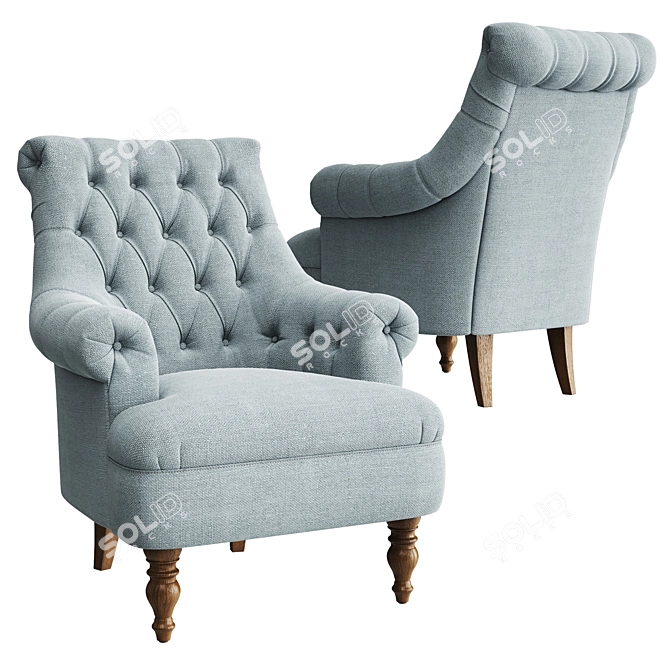 Elegant Wood Bros Pickering Armchair 3D model image 1