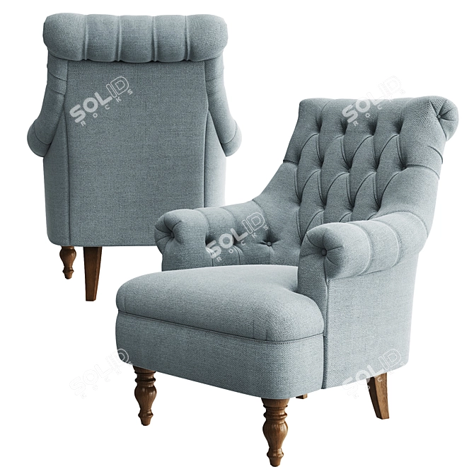 Elegant Wood Bros Pickering Armchair 3D model image 2