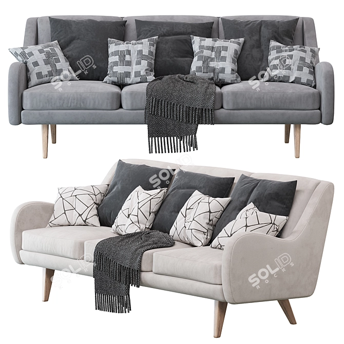 Elegant Sebastian Sofa: Stylish Comfort 3D model image 2