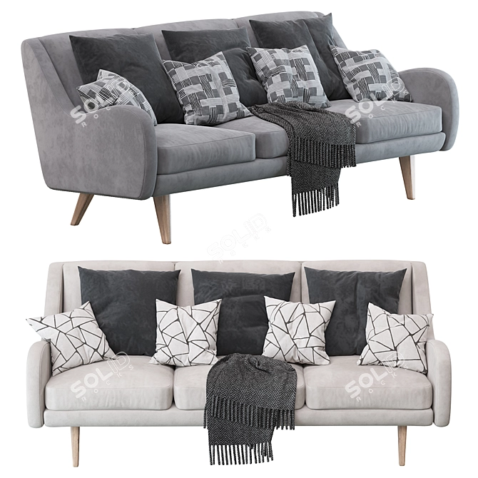 Elegant Sebastian Sofa: Stylish Comfort 3D model image 3