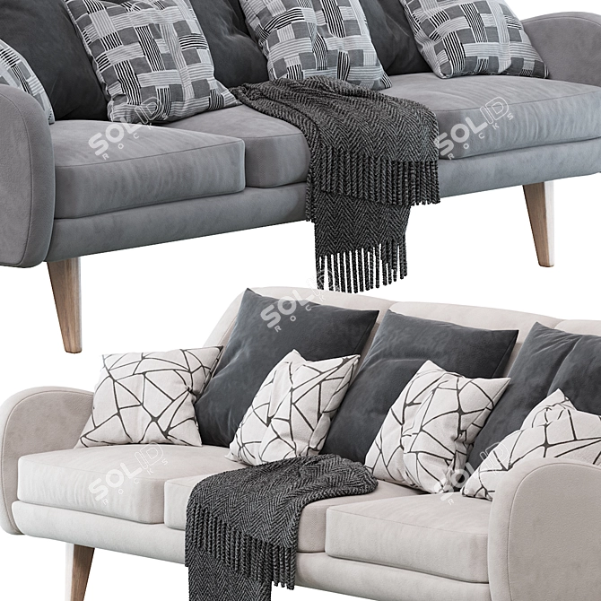 Elegant Sebastian Sofa: Stylish Comfort 3D model image 4