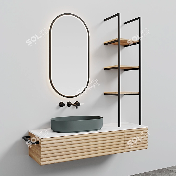 Sleek Oval Washbasin - Modern Elegance 3D model image 7