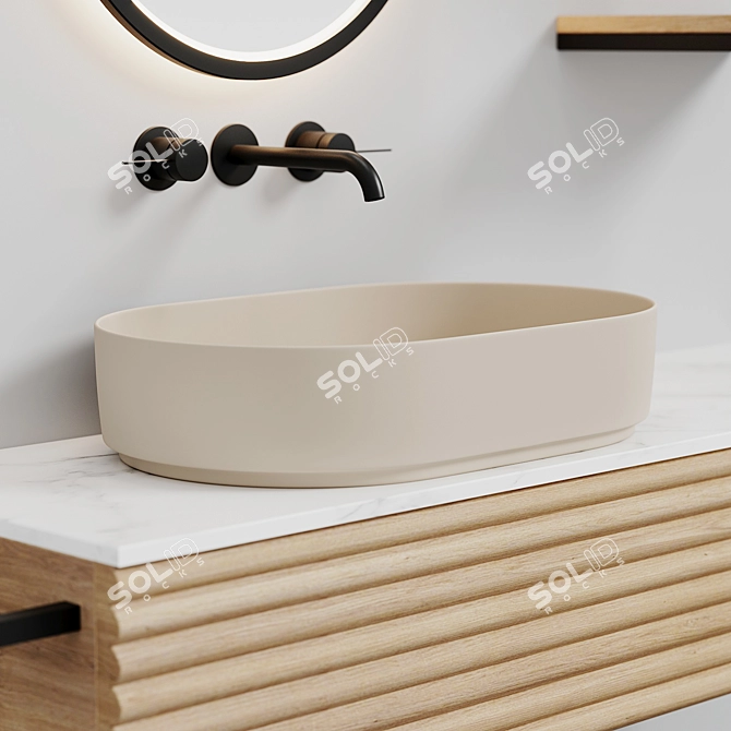 Sleek Oval Washbasin - Modern Elegance 3D model image 8