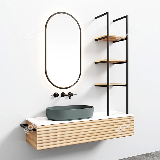 Sleek Oval Washbasin - Modern Elegance 3D model image 19