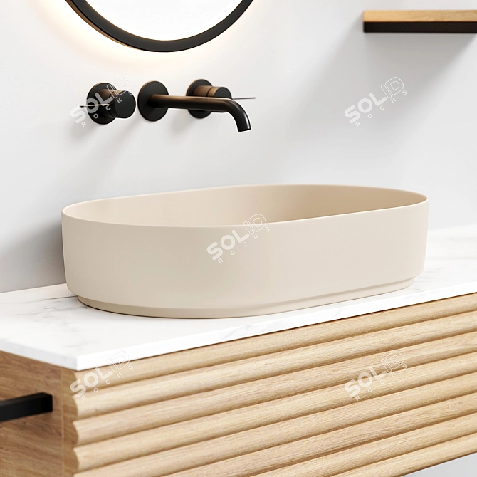 Sleek Oval Washbasin - Modern Elegance 3D model image 25
