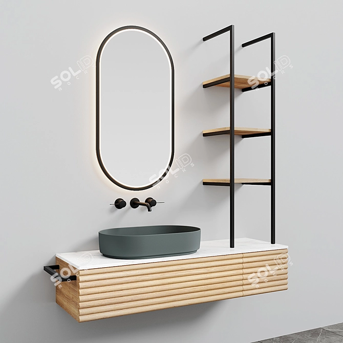 Sleek Oval Washbasin - Modern Elegance 3D model image 28