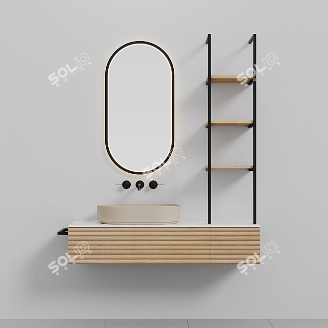Sleek Oval Washbasin - Modern Elegance 3D model image 33