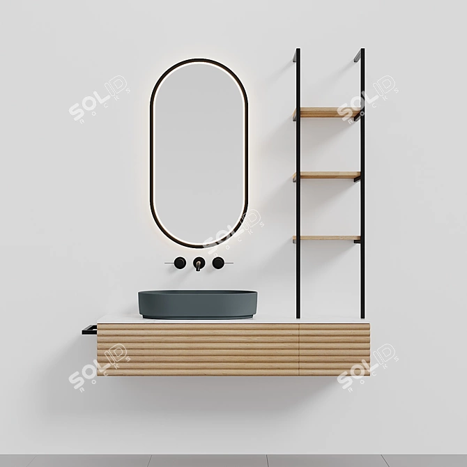 Sleek Oval Washbasin - Modern Elegance 3D model image 35