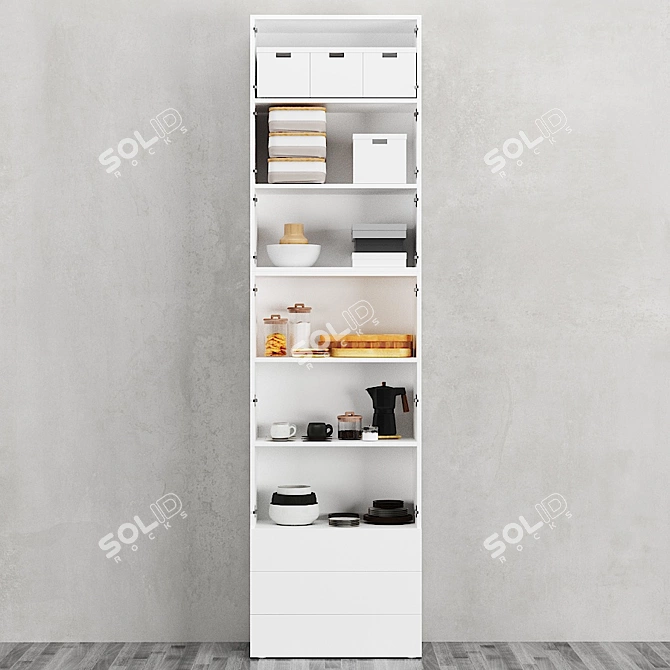 OPHUS Combined Storage Cabinet with ZARA HOME Set 3D model image 4