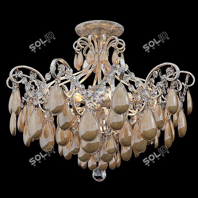 Classic Chabrol Chandelier: Elegant White and Gold Design 3D model image 1