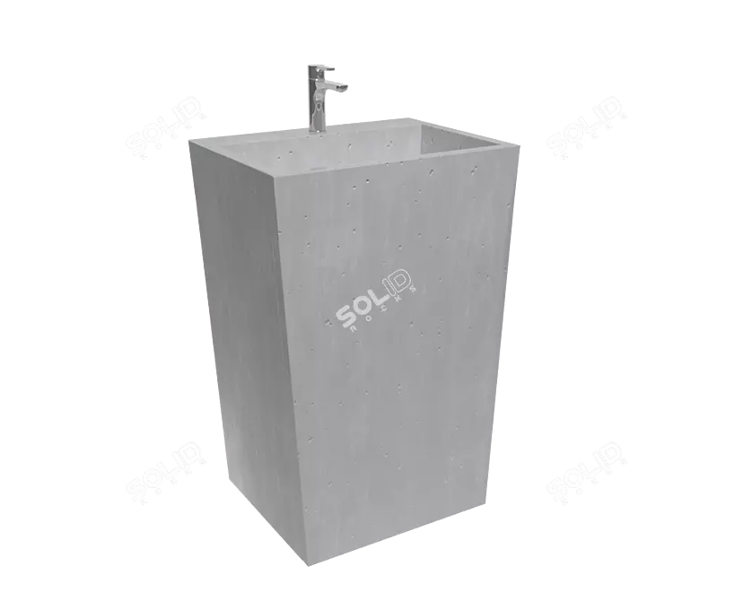 "Screened Concrete Sink 3D model image 3