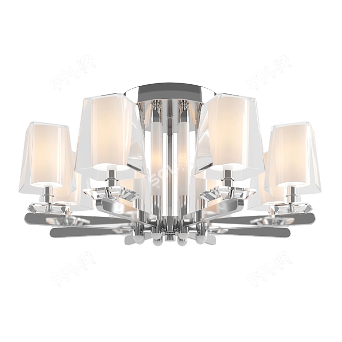 Newport Nickel Ceiling Light 3D model image 1