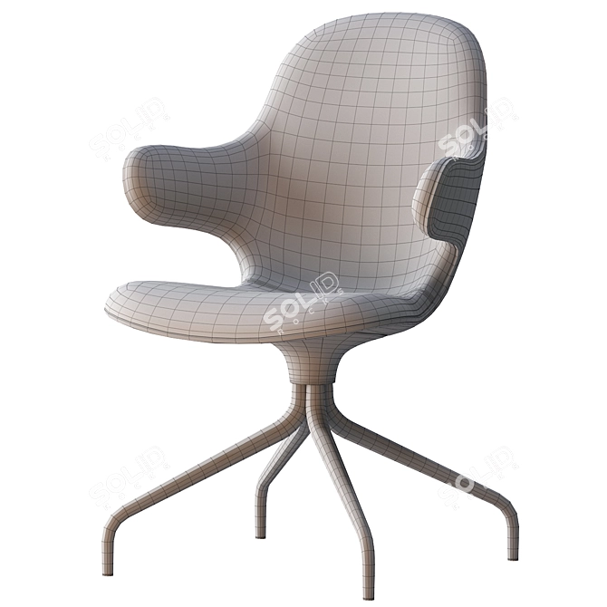 Sleek JH2 Aluminum Chair 3D model image 4