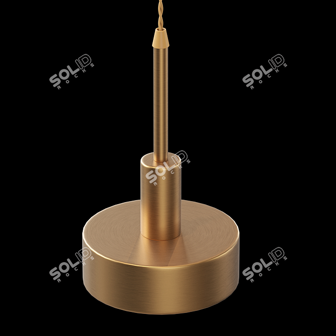Elegant Brass LED Pendant 3D model image 2