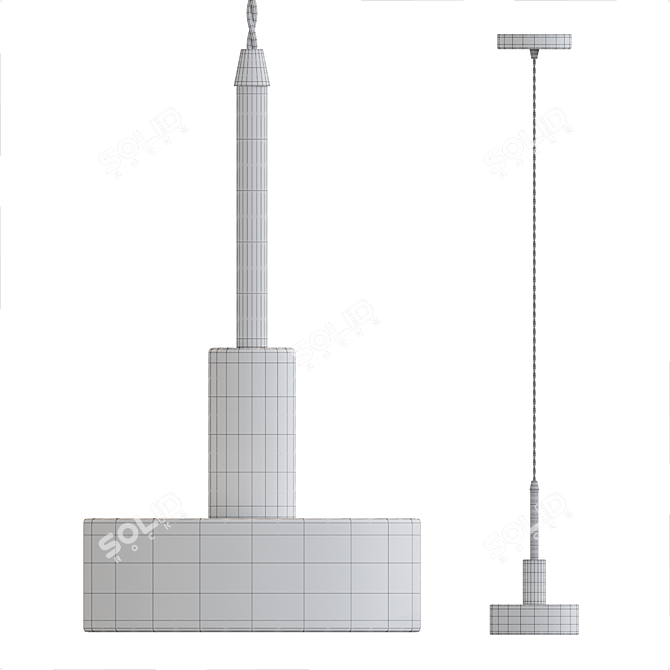 Elegant Brass LED Pendant 3D model image 3