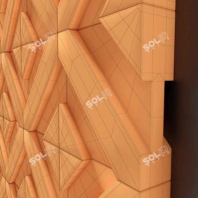 Modern Concrete Tile Wall Decor 3D model image 1