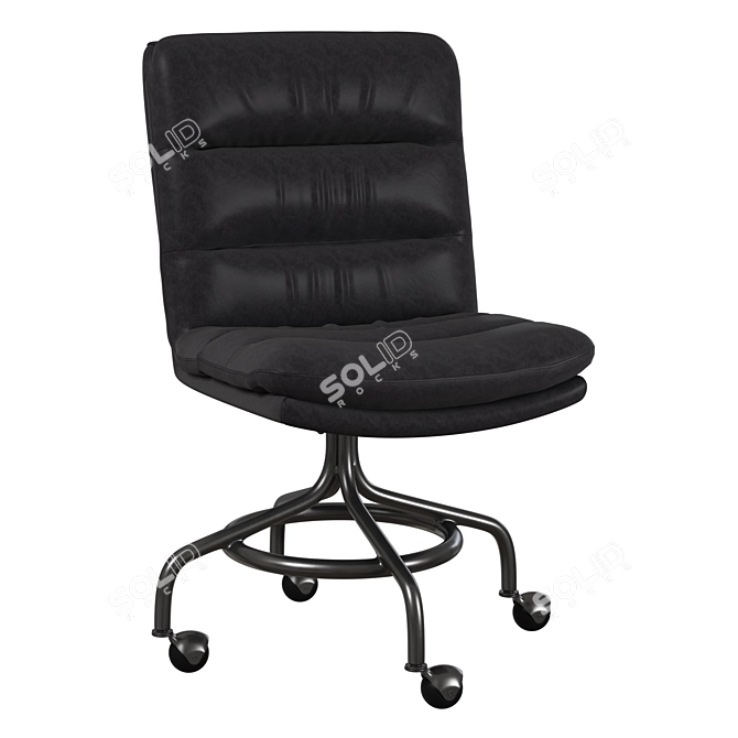 Premium Leather Desk Chair 3D model image 3