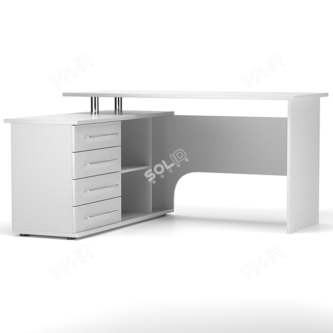 Corner Computer Desk KST-109: Organize Your Workspace with Style 3D model image 6