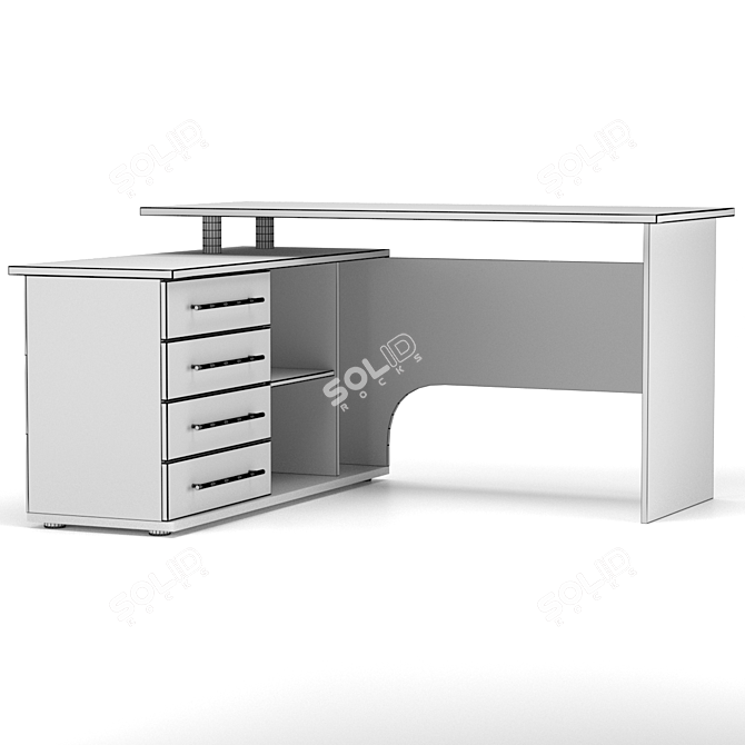 Corner Computer Desk KST-109: Organize Your Workspace with Style 3D model image 7