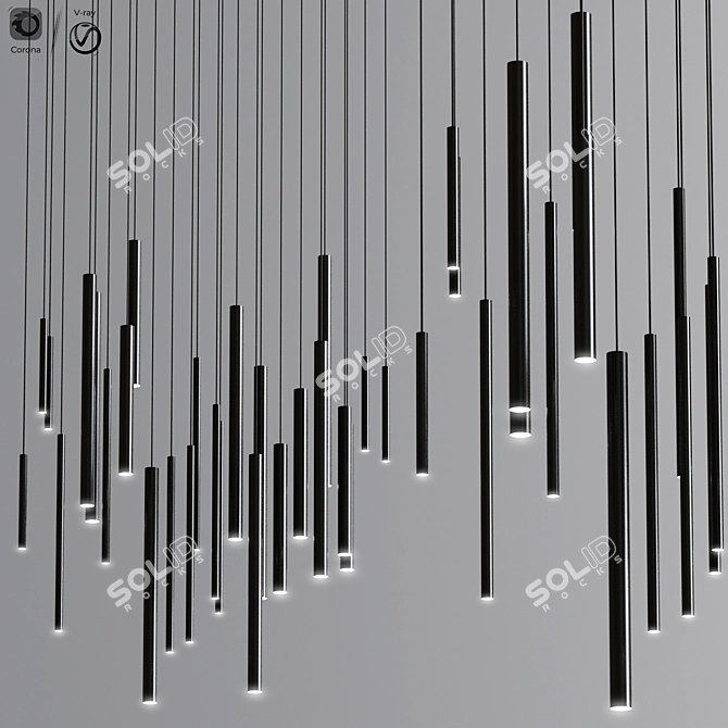 Eurofase Santana: Sleek Ceiling Light 3D model image 3