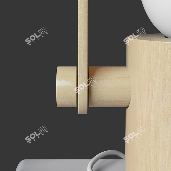 Sleek Wood Hermit Lamp 3D model image 3