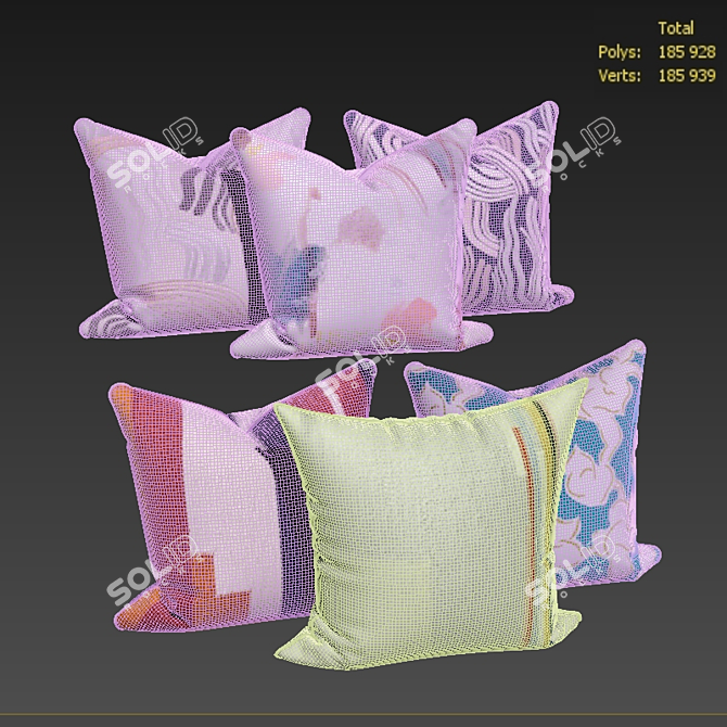 Decorative Pillow Set 543: Stylish and Versatile 3D model image 3