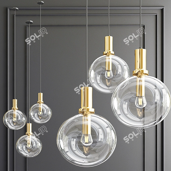 Sleek Bubble-Glass Statement Piece 3D model image 1