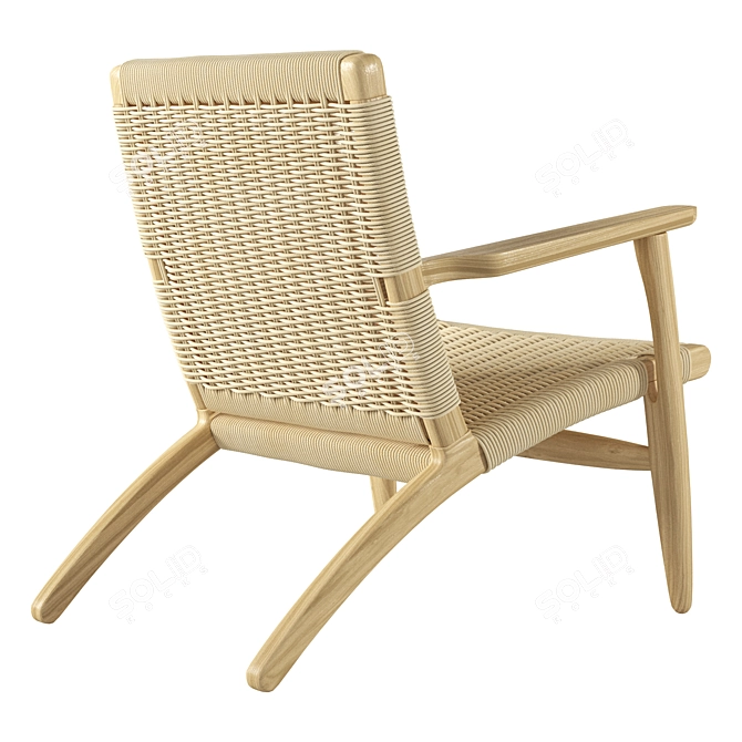 Rustic Rattan Armchair 3D model image 2