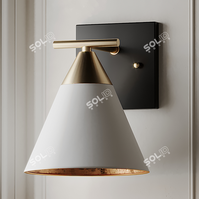 Clad Cone Bath Sconce: Sleek & Stylish! 3D model image 1