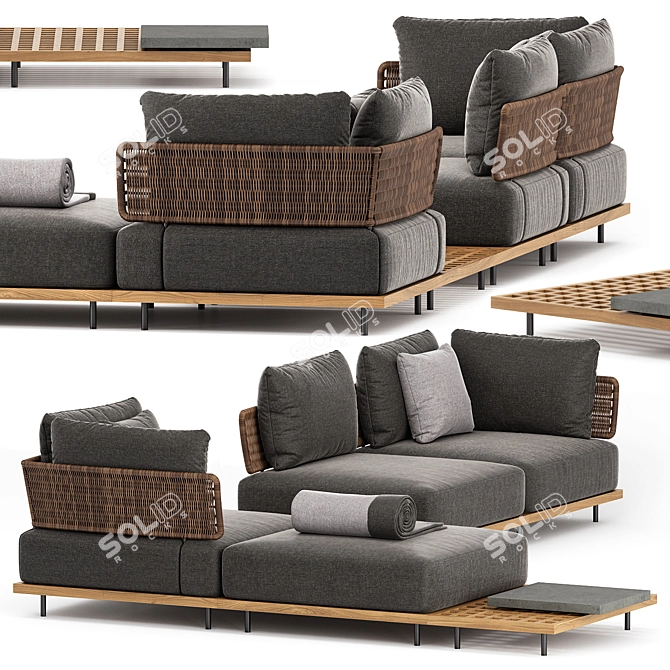 Minotti Quadrado Outdoor Sofa Set2 | Stylish Design, Premium Quality 3D model image 1