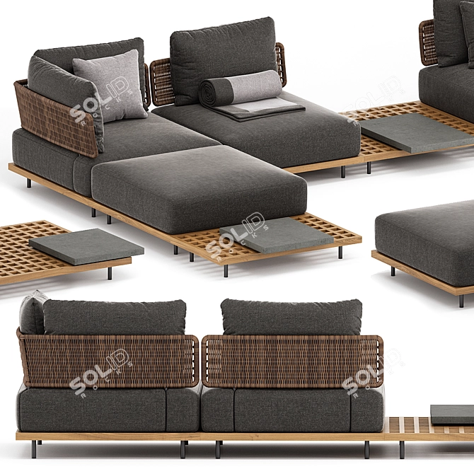 Minotti Quadrado Outdoor Sofa Set2 | Stylish Design, Premium Quality 3D model image 2