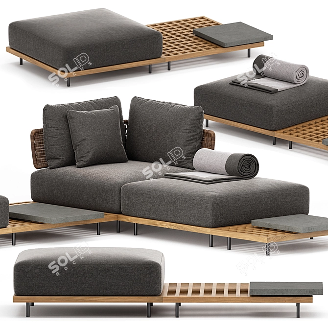 Minotti Quadrado Outdoor Sofa Set2 | Stylish Design, Premium Quality 3D model image 3